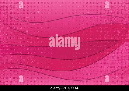 Abstract Curve Pink Magenta Wave Halftone Background Banner Vector Stock Vector