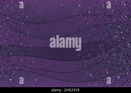 Abstract Curve Purple Wave Halftone Background Space winter theme Banner Vector. Website header design horizontal landscape orientation. Editable Stock Vector