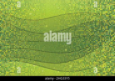 Abstract Curve Green Wave Halftone Background Banner Vector Stock Vector