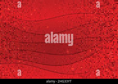 Abstract Curve Red Maroon Wave Halftone Background Banner Vector Stock Vector