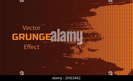 Abstract paint brush brown coffee and orange grunge texture background Vector Stock Vector
