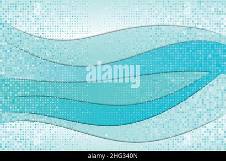 Abstract Curve Blue Wave Halftone Background Summer theme Banner Vector Stock Vector