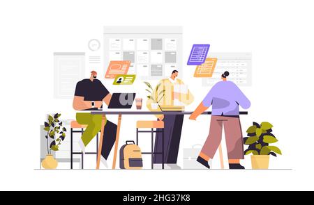 businesspeople team working together in office business people planning company strategy teamwork concept Stock Vector