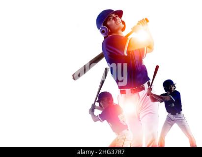 Baseball player hitter in action and concepts Stock Photo