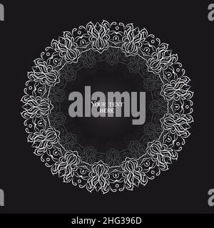 mandala, silhouette design floral decorative pattern Stock Vector