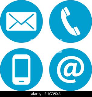 Communication flat vector icon set Stock Vector
