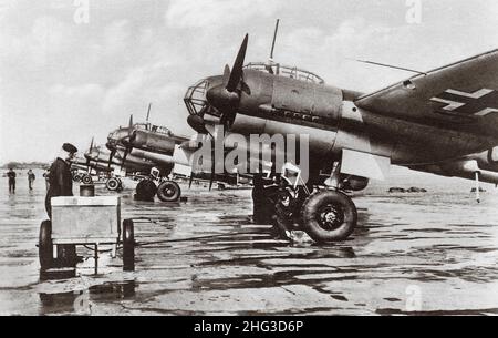 Vintage photo of the Junkers Ju 88 The Junkers Ju 88 is a German World War II Luftwaffe twin-engined multirole combat aircraft. Junkers Aircraft and M Stock Photo