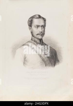 Portrait of young Franz Joseph I of Austria. 1858-1870, by Pierre Guillaume Metzmacher (1815-post 1870) – graphic artist. Franz Joseph I or Francis Jo Stock Photo