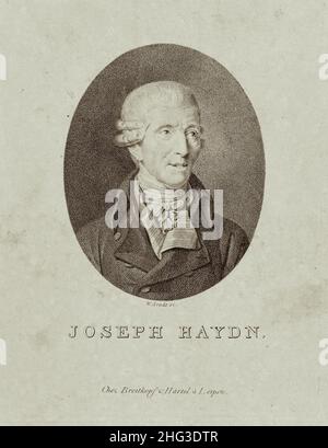 Portrait of Joseph Haydn. 1828, by Rudolf Weber. Wilhelm Arndt (1750-1813) – graphic artist. Franz Joseph Haydn (1732–1809) was an Austrian composer o Stock Photo