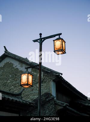 The street lamp under the blue sky Stock Photo