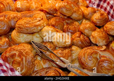 mini pastries in a basket Stock Photo