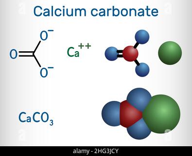 Calcium carbonate molecule. It is ionic compound, carbonic salt of calcium  CaCO3, calcium salt, food additive E170. Structural formula, molecule model  Stock Vector Image & Art - Alamy