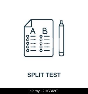 Split Test icon. Line element from graphic design collection. Linear Split Test icon sign for web design, infographics and more. Stock Vector