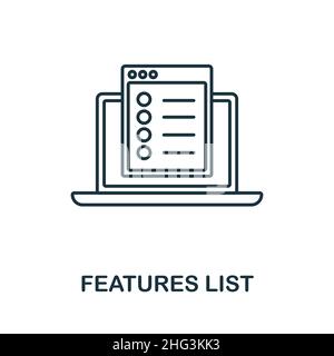 project features line icon, outline symbol, vector illustration ...