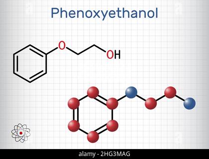 Phenoxyethanol primary alcohol molecule. It is glycol ether, antiinfective  agent, preservative, antiseptic, solvent. Structural chemical formula, mole  Stock Vector Image & Art - Alamy