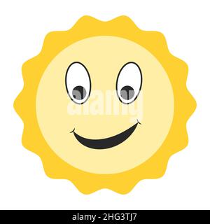 Smiley face happy emotions icon, yellow sun smiley face kind Stock Vector