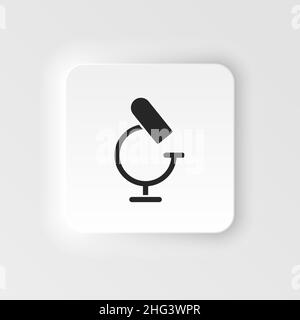 Microscope icon - Vector. Simple element illustration from UI concept. Microscope icon neumorphic style vector icon . Stock Vector