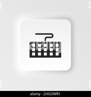 Keyboard, computer icon - Vector. Simple element illustration from UI concept. Keyboard, computer icon neumorphic style vector icon . Stock Vector