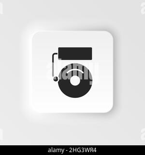 Alarm, school icon - Vector. Simple element illustration from UI concept. Alarm, school icon neumorphic style vector icon . Stock Vector