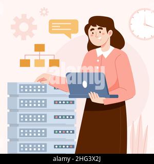 Abstract technology sql illustration Vector illustration. Stock Vector