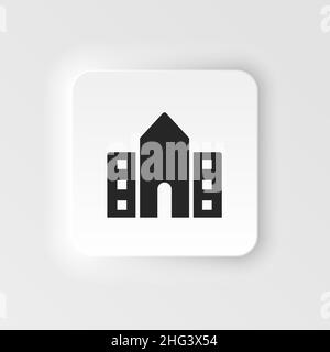 School, building, college icon - Vector. Simple element illustration from UI concept. School, building, college icon neumorphic style vector icon . Stock Vector