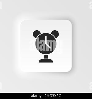 Alarm, clock icon - Vector. Simple element illustration from UI concept. Alarm, clock icon neumorphic style vector icon . Stock Vector