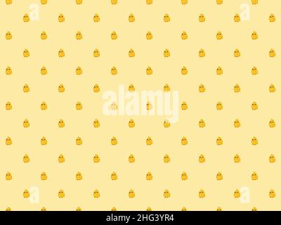 Cute pixel 8 bit chick background - high res seamless pattern Stock Photo