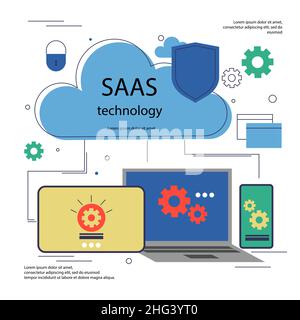 Abstract technology saas illustration Vector illustration. Stock Vector