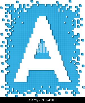 Vector illustration letter A with small three dimensional cubes Stock Vector