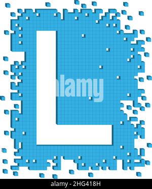 Vector illustration letter L with small three dimensional cubes Stock Vector