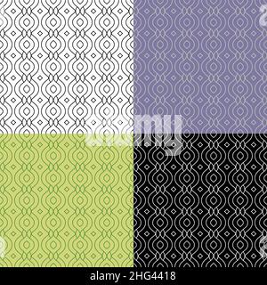 Set of arabic geometric SEAMLESS patterns with lines and rhombus. Ornates for decoration and printing on fabric. Design element. Vector Stock Vector