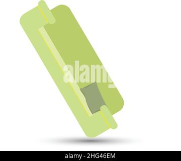 Green sofa with pillow on white background Stock Vector