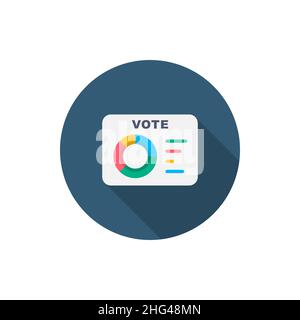Vote analysis icon , Vector flat long shadow design. Stock Vector