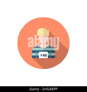 Prisoner icon, Vector flat long shadow design. EPS10 Stock Vector