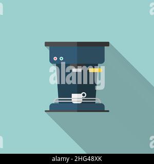 Coffee machine icon , Vector flat long shadow design. Stock Vector