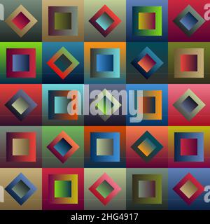 Colored squares and rhombuses - a pattern for design, creativity and holidays. Stock Vector