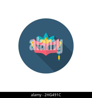 Party mask icon , Vector flat long shadow design. Stock Vector
