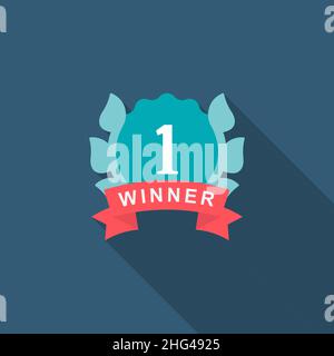 Successful icon, Vector flat long shadow design. Racing concept. Stock Vector