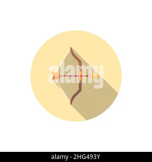 Archery flat icon with long shadow,eps10 Stock Vector
