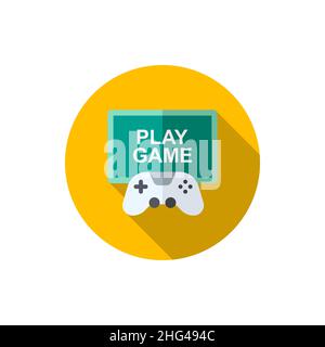 TV game icon, vector illustration. Flat design style with long shadow,eps10 Stock Vector