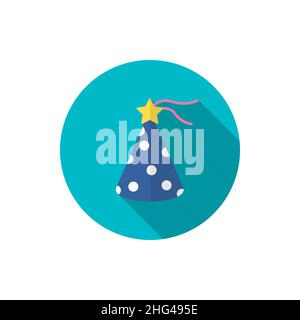 Party hat icon , Vector flat long shadow design. Stock Vector