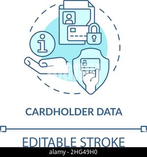 Cardholder data turquoise concept icon Stock Vector