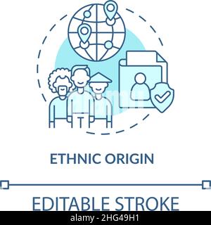 Ethnic origin turquoise concept icon Stock Vector