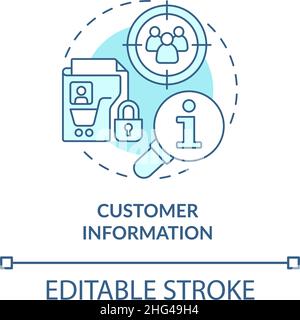 Customer information turquoise concept icon Stock Vector