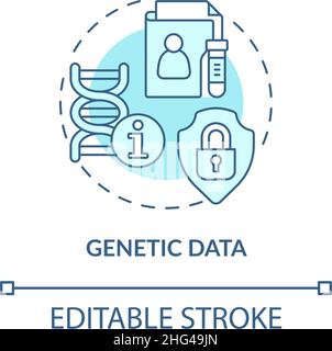 Genetic data turquoise concept icon Stock Vector