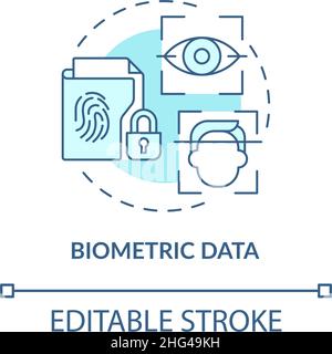 Biometric data turquoise concept icon Stock Vector