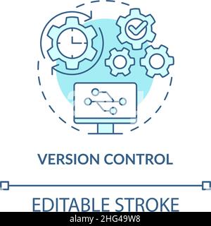 Version control turquoise concept icon Stock Vector