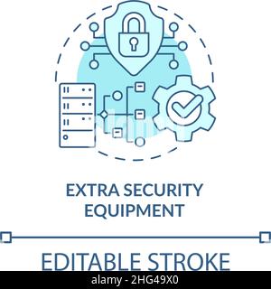 Extra security equipment turquoise concept icon Stock Vector
