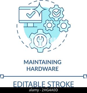 Maintaining hardware turquoise concept icon Stock Vector
