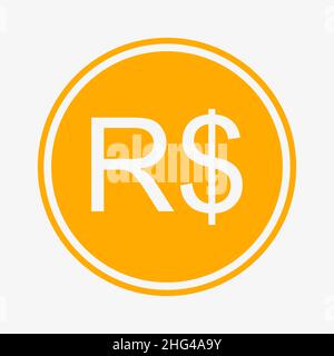 Brazilian real icon symbol isolated on white background. Money vector ...